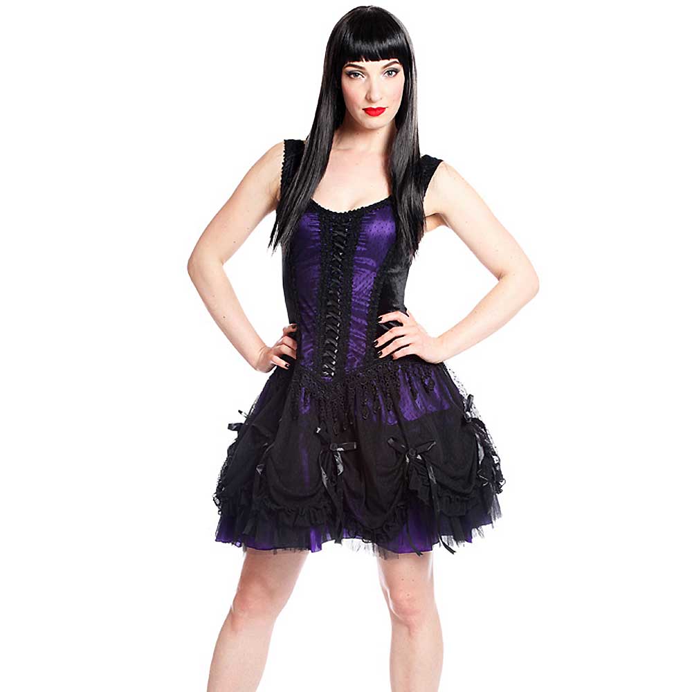Sinister - 920 Kurzes Kleid - Lila/Schwarz